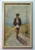 Cumpara ieftin Pictură din tematica &bdquo;Ciobănaşul&rdquo;, de Hugo Petrescu (1932), Scene gen, Ulei, Impresionism
