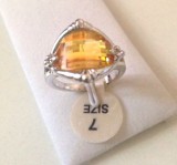 Inel - inox Placat cu aur 18K si Swarovski galben- marimea 6 ,16mm