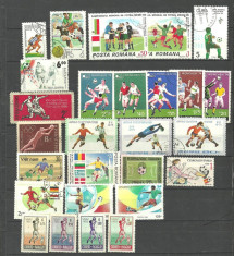 FOTBAL - 27 timbre stampilate DIFERITE, LOT215 foto