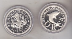bnk mnd Sealand Island 1/2 dollar 1994 unc , fauna marina