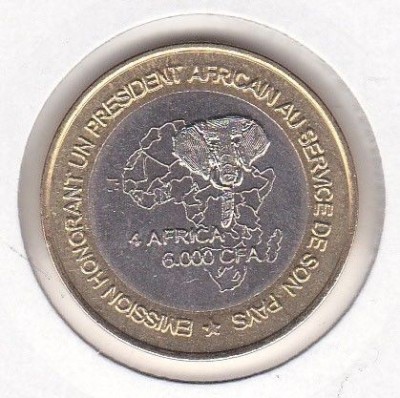 bnk mnd Niger 6000 CFA 2003 unc, bimetal foto