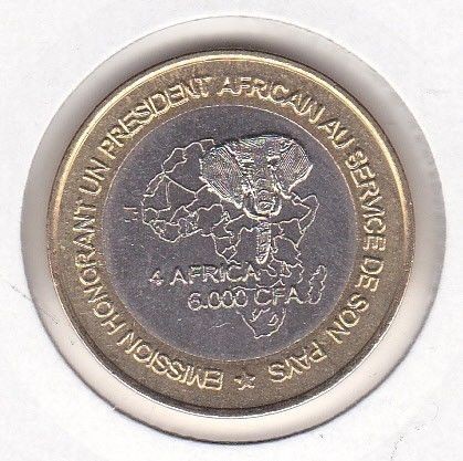 bnk mnd Niger 6000 CFA 2003 unc, bimetal