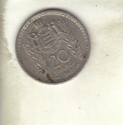 bnk mnd Monaco 20 franci 1947 foto
