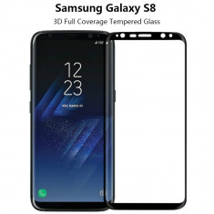Folie 3D curbata full cover din sticla securizata pt Samsung Galaxy S8 - NEGRU foto