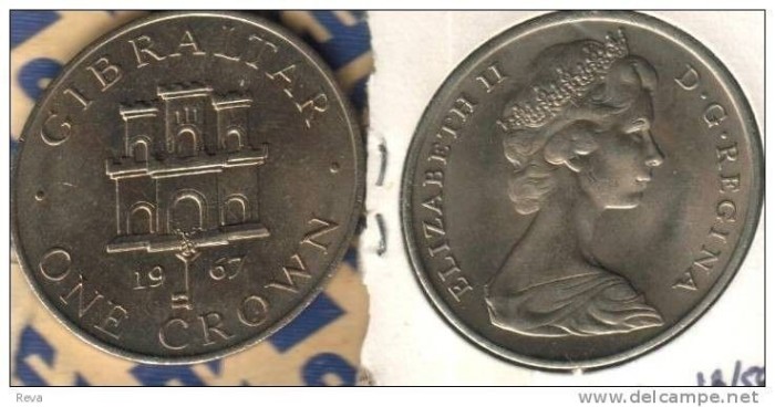 bnk mnd Gibraltar 1 crown 1967