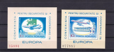 ROMANIA 1977 LP 938 LP 939 CONFERINTA SECURITATE EUROPA COLITE DANT+ NEDANT MNH foto