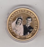 Bnk mnd Insulele Cook 1 dollar 2007 unc , Elisabeth si Philip 1947-2007, Australia si Oceania