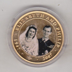 bnk mnd Insulele Cook 1 dollar 2007 unc , Elisabeth si Philip 1947-2007