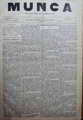 Ziarul Munca , organ social-democrat ,an 1 ,nr. 12 ,1890 , I. Nadejde , C. Mille foto