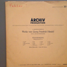 HANDEL - WATER MUSIC : Berliner Philharmoniker (1958/ARCHIV/RFG) -disc/rar/VINIL