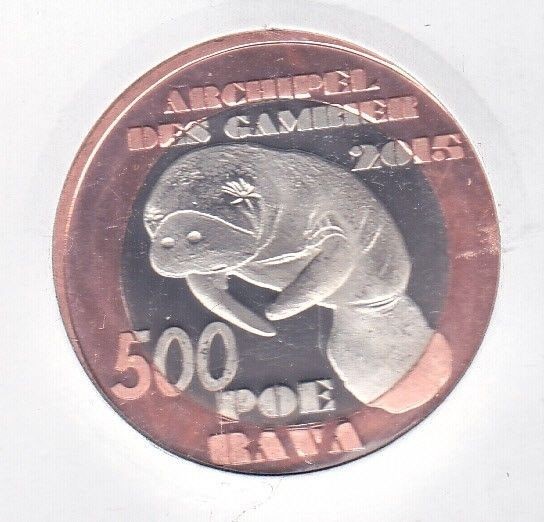 bnk mnd Gambier Island 500 poe rava 2015 unc fauna personalitati bimetal