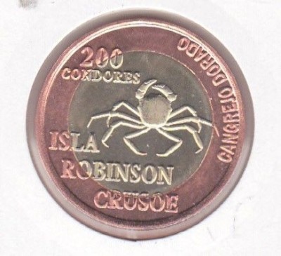 bnk mnd Arh .Juan Fernandez - Robinson Crusoe Island 200 condores 2014 unc foto