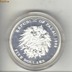 bnk mnd Palau 5$ 1999 argint , proof , Wilhelm I