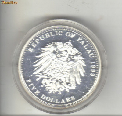bnk mnd Palau 5$ 1999 argint , proof , Wilhelm I foto