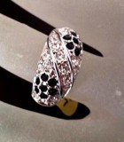 Inel-inox Placat cu aur alb 18K si cristale Swarovski-marimea 7 , 17mm/ 55mm