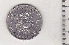 bnk mnd Polinesia franceza 20 franci 1973 foto