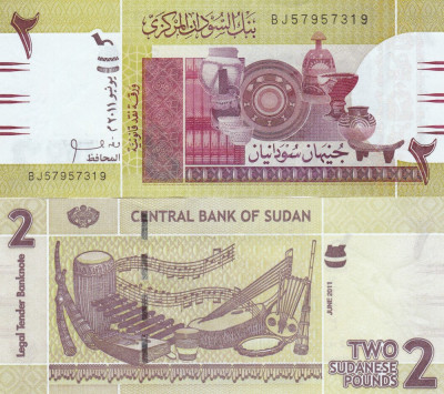 Sudan 2 Pounds 06.2011 UNC foto