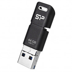 Memorie USB Silicon-Power OTG Mobile C50 64GB USB 3.1 micro USB Type C Black foto