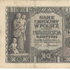 Polonia 20 zlotych 1940