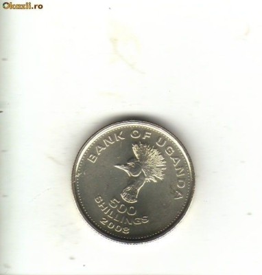 bnk mnd Uganda 500 shillings 2008 unc , pasare foto
