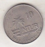 Bnk mnd Cuba 10 centavos 1981 , pasare , visitor coinage, America Centrala si de Sud