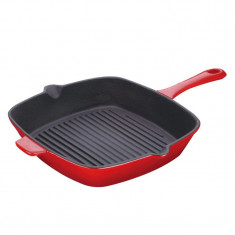 Tigaie grill din fonta cu exterior emailat, maner fonta, 28 cm, Peterhof, induc?ie foto