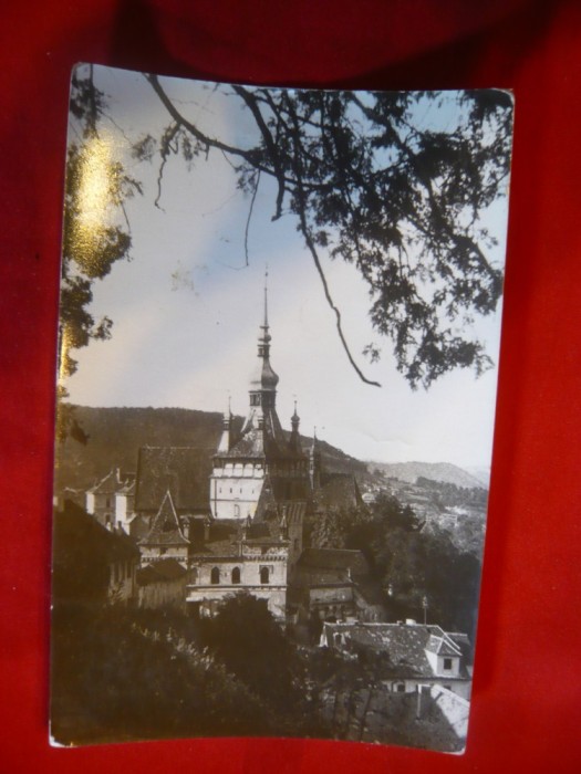 Ilustrata - Sighisoara - Vedere , circulat 1958