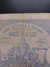 bancnote romanesti 20lei 1februarie 1907 foto