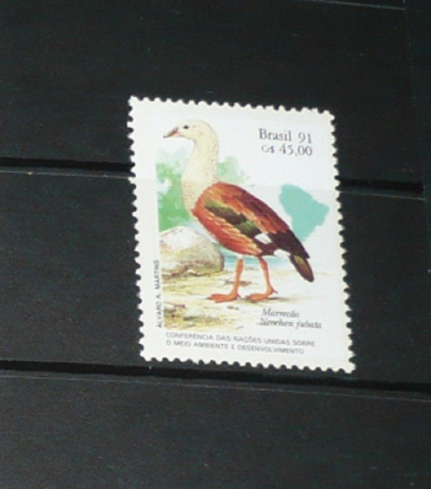 BRAZILIA 1991 &ndash; PASARE GASCA ORINOCO, timbru nestampilat, R10