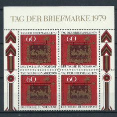 GERMANIA 1979 – ZIUA MARCII POSTALE , bloc de 4 nestampilat, F146