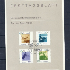 GERMANIA 1996 – SPORT, carton filatelic, F152