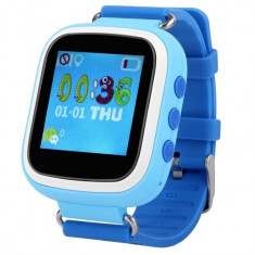 Ceas GPS Copii iUni Kid90, Telefon incorporat, Buton SOS, BT, LCD 1.44 Inch, Blue + Spinner Titirez Cadou foto