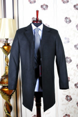 Palton barbati , black , Slim Fit , Ucu Dima , Cod :Palton B.614 black (Culoare: Negru, Marime palton: 56) foto