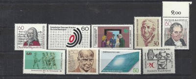 GERMANIA - ANIVERSARI, 9 serii MNH, F143 foto