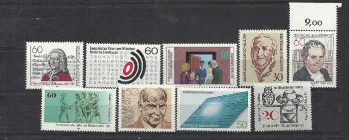 GERMANIA - ANIVERSARI, 9 serii MNH, F143