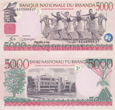 Rwanda 5 000 Francs 1998 UNC foto
