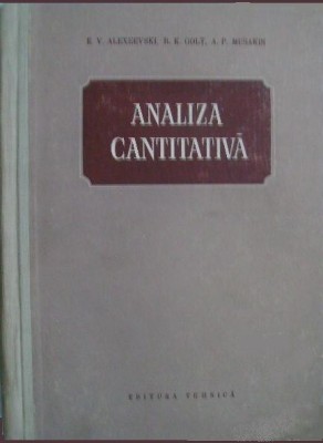 Analiza cantitativa - E. V. Alexeevski, , Golt, Musakin, C20 foto