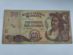 Bolivia 50 bolivianos 1986 foto