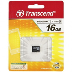 Card MicroSD 16GB Clasa 4 TRANSCEND foto