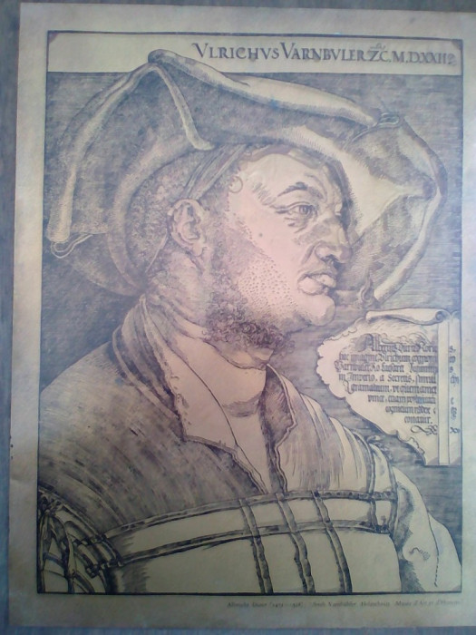 Vand Gravura Ulrich Varnbuhler by Albrecht Durer