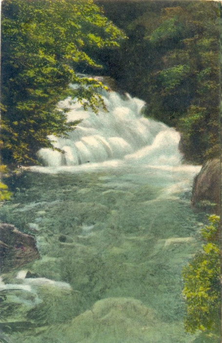 CP Z423- BAILE SLANIC-MOLDOVA - CASCADA - CIRCULATA 31 IULIE 1927