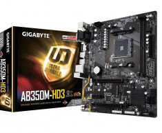 Placa de baza GIGABYTE Socket AM4, AB350M-HD3, AMD B350, 2*DDR4 3200(O.C.)/2933(O.C.)/2667*/2400/2133 MHz, DVI-D/HDMI/D-Sub, 2*PCI Express x16, bulk foto