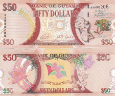 Guyana 50 Dollars 2016 Comemorativa UNC foto