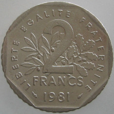 FRANTA KM#942.1 - 2 Francs 1981 foto