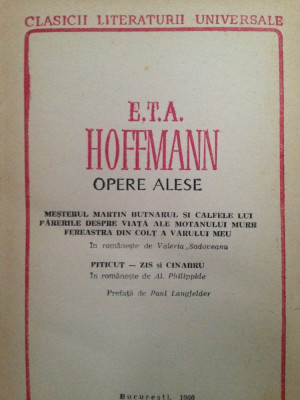 Opere alese/E.T.A. Hoffmann/1966 foto