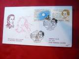 2 Plicuri FDC -Personalitati- Marele Poet Italian G.Leopardi 1998 San Marino