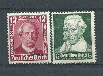 GERMANIA (REICH) 1935/36 - PERSONALITATI &amp;ndash; timbre cu SARNIERA, B31 foto