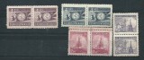 CEHOSLOVACIA 1946/47- BISERICI, FESTIVALUL TINERETULUI, serii pereche MNH, B32, Nestampilat