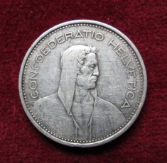 Elvetia - 5 Francs 1966 - Argint foto