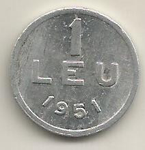 ROMANIA 1 LEU 1951 [11] livrare in cartonas foto